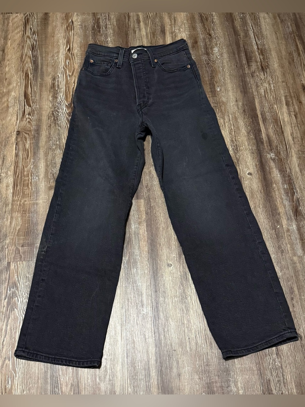 Levi's High Loose Jeans Women's 24 Black Relaxed Fit Premium Fit Denim
